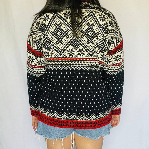 Dale of Norway Men's Ski Sweater Norwegian Wool Navy Pullover Small - Picture 3 of 4